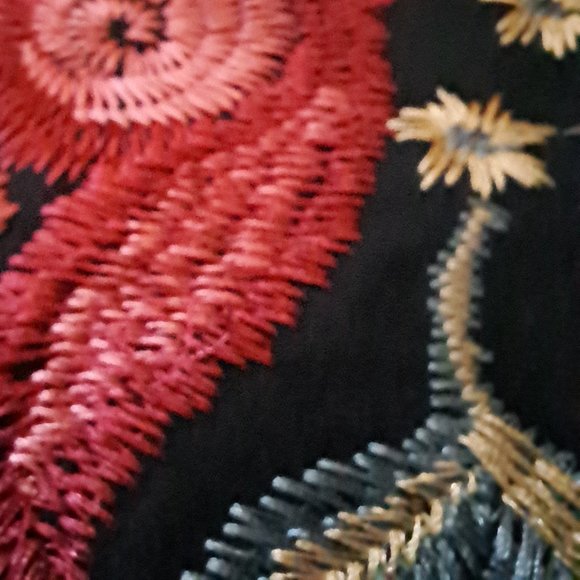 ZARA FLORA Embroidered SUEDE Effect top blouse Sz S BOHO ART2WEAR stunning cond. - Picture 12 of 14